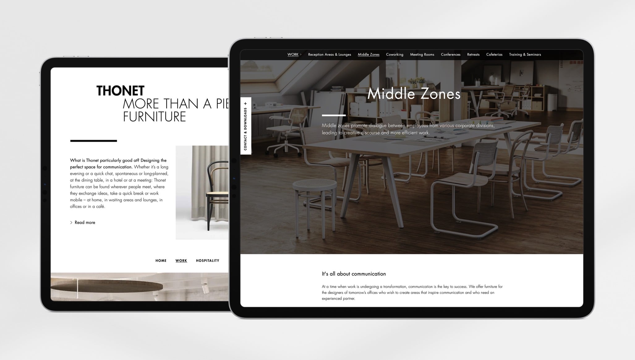 Bild, auf dem das neue UI Design des digitalen Showrooms nach dem Relaunch zu sehen ist 