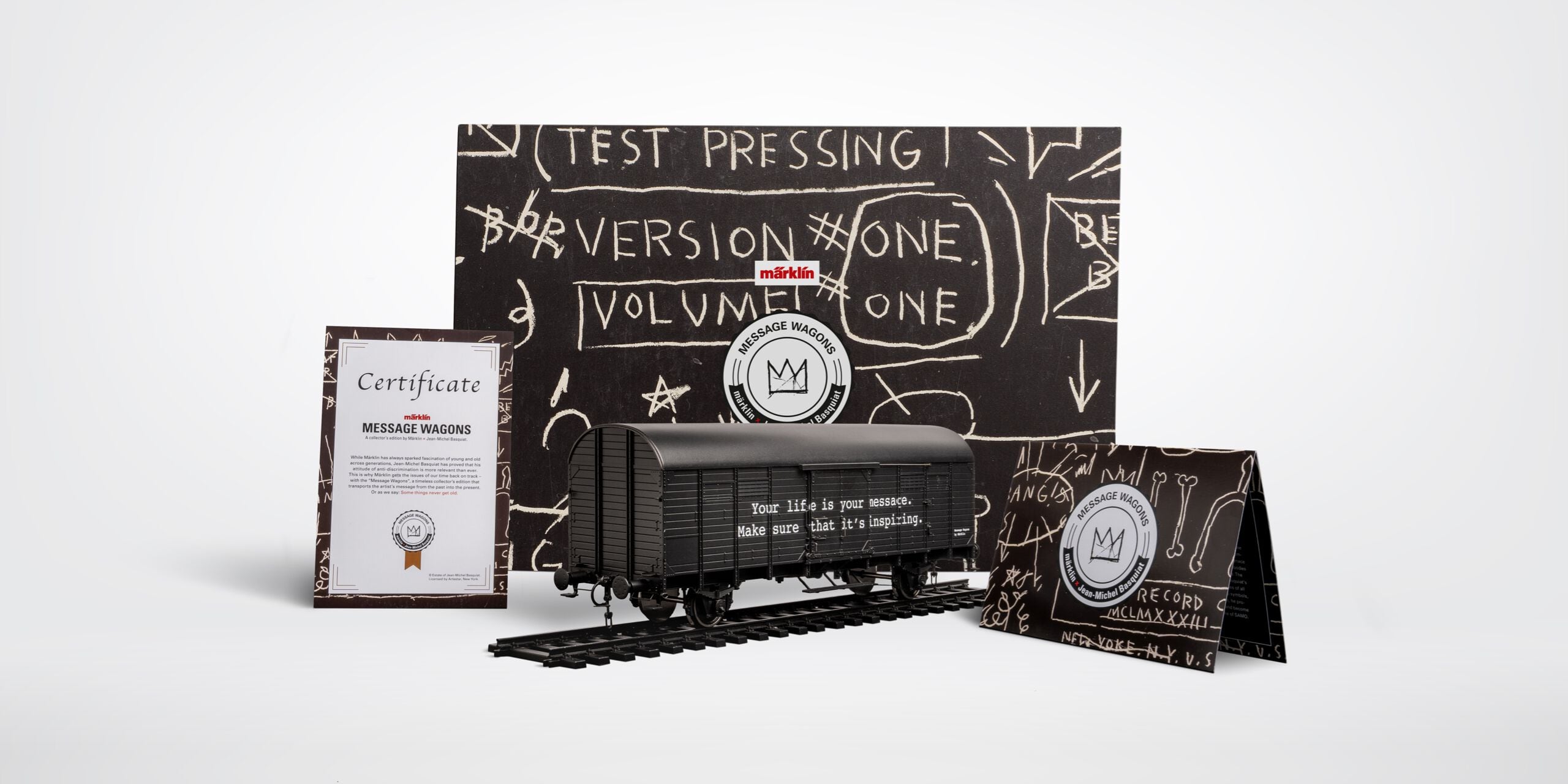 Bild des Märklin Message Wagons inspiriert von Jean-Michel Basquiat