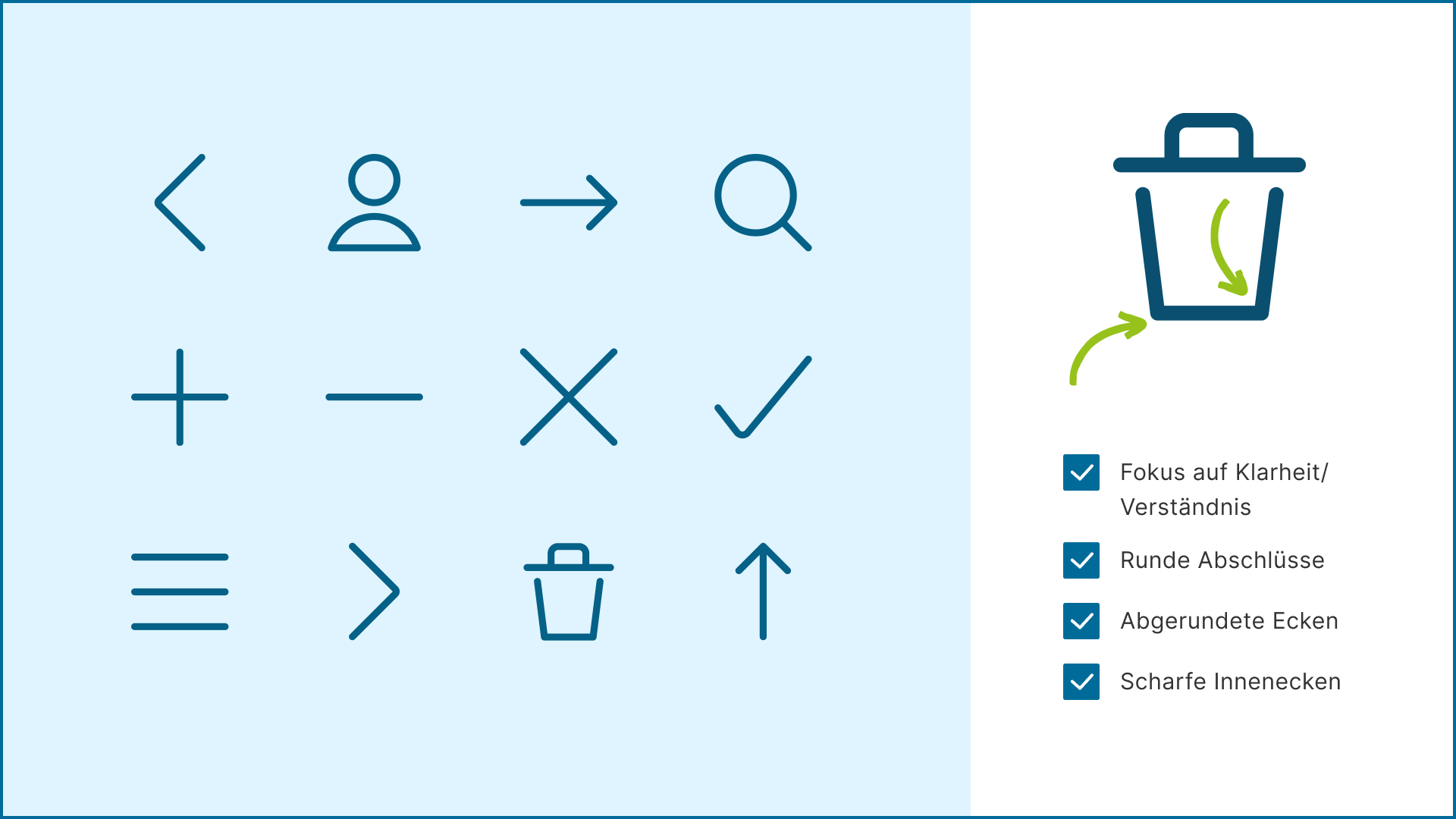 Gestaltung der Icons im Detail für die barrierefreie Webseite des CJD Deutschland e.V.