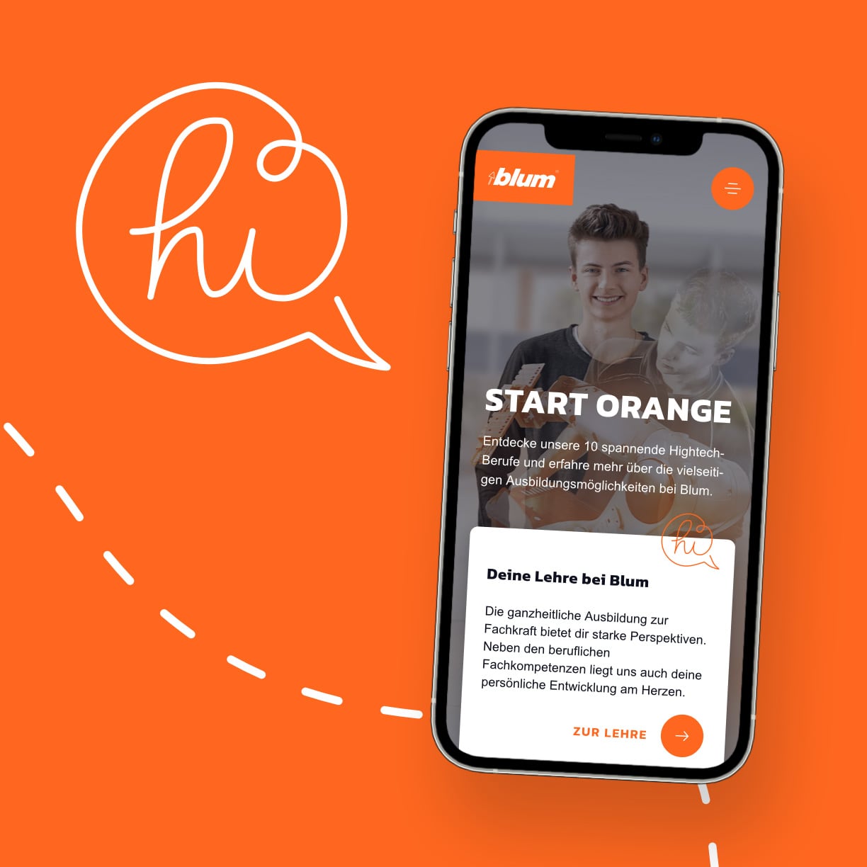 Website Redesign für die Ausbildungsseite des Möbelbeschlägeherstellers Blum.