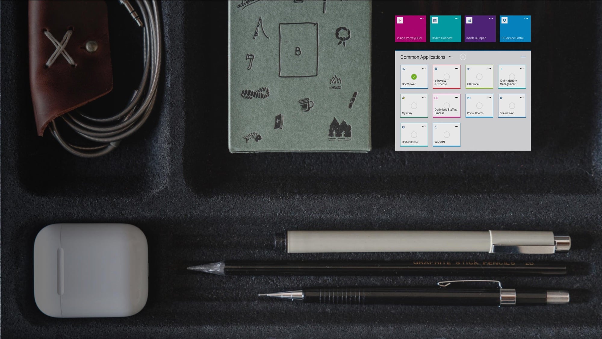 Bild vom User Interface des Bosch „My Workspace“.