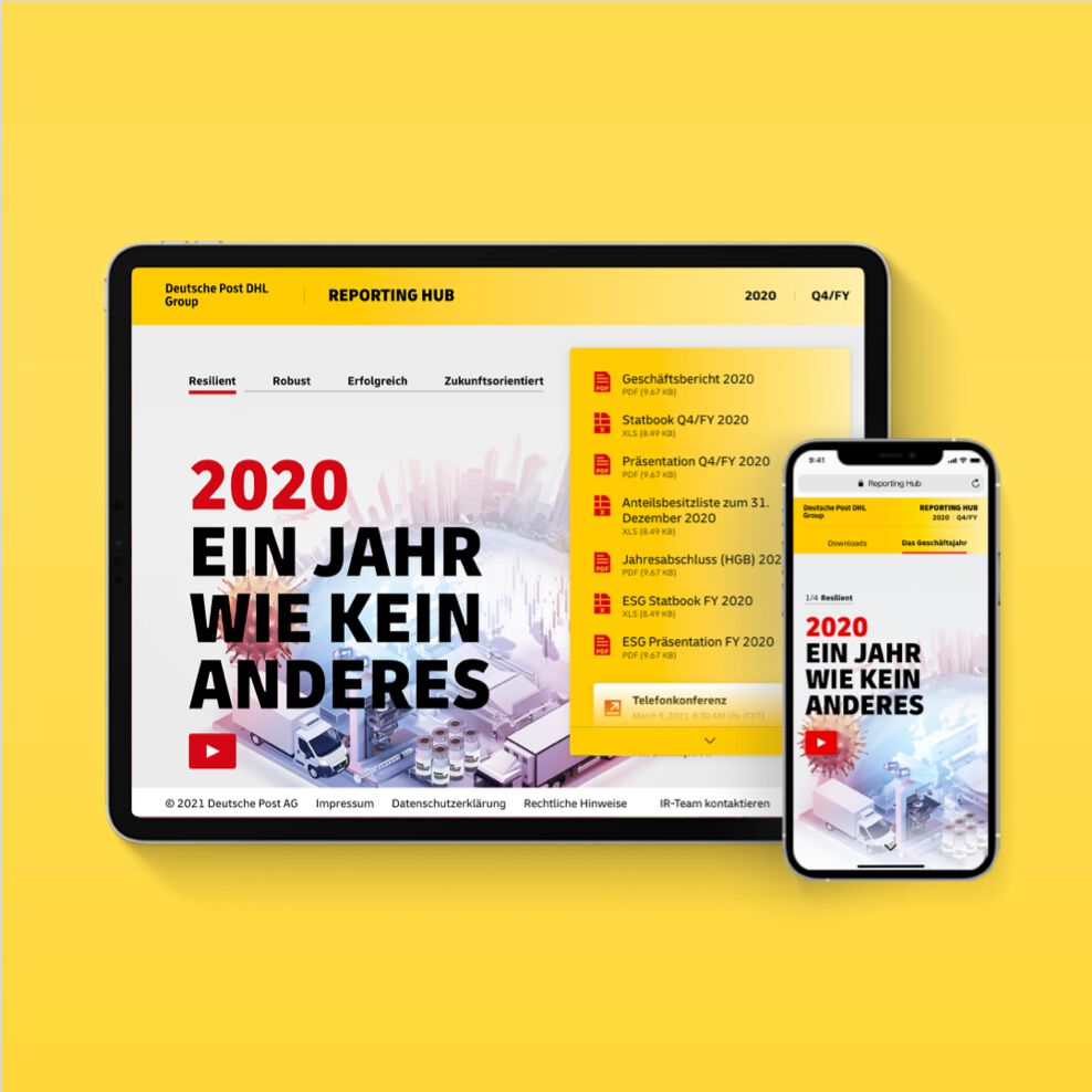 Mit dem DPDHL Reporting Hub haben wir eine erstklassige Annual Report Experience geschaffen.